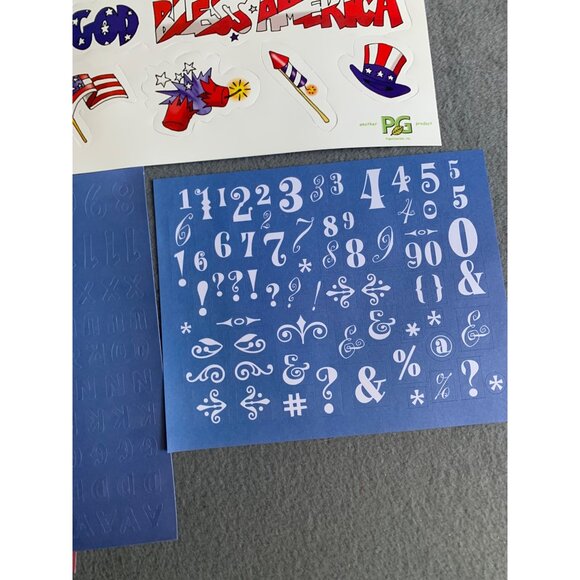 July & Patriotic Themed Sticker & Rub-On Set For Scrapbooking - Picture 4 of 12